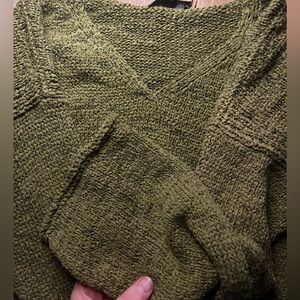 J. Crew Olive V-Neck Sweater